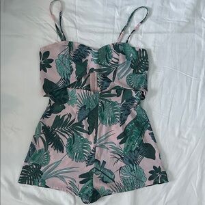 LF palm leaf cut out romper